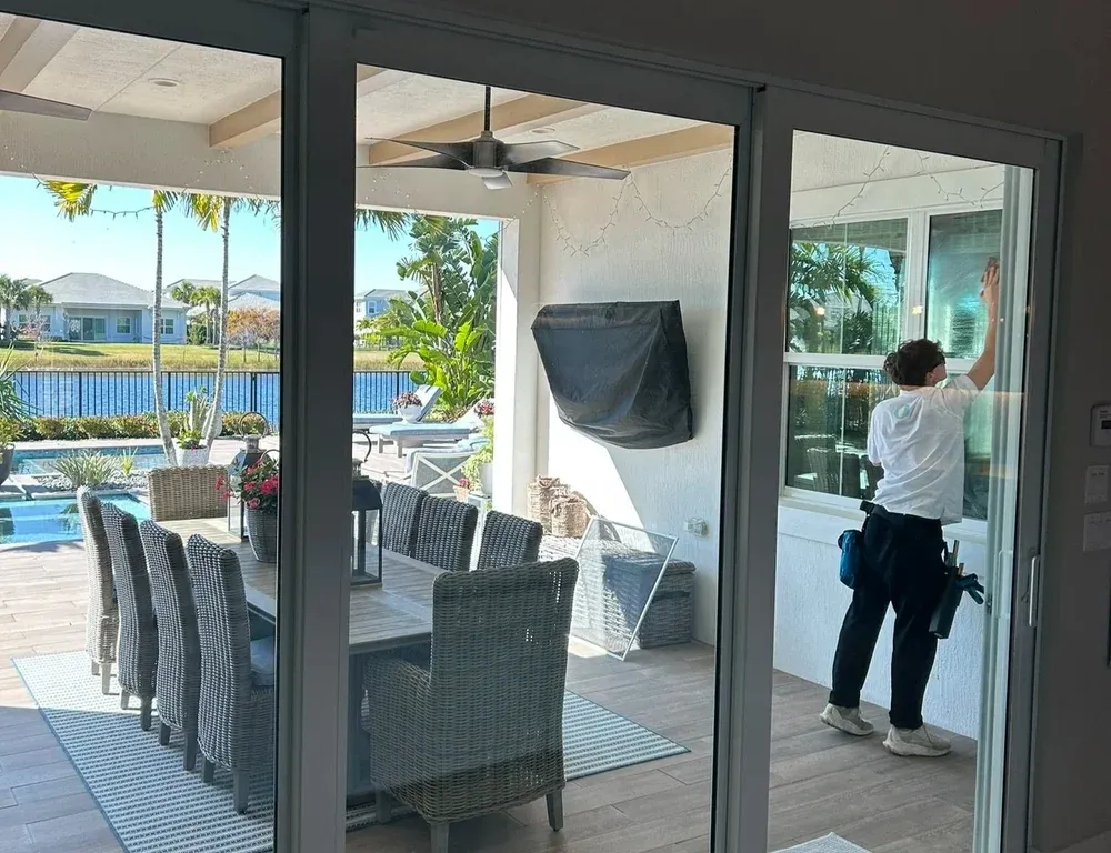 Cleaning lanai sliding glass doors